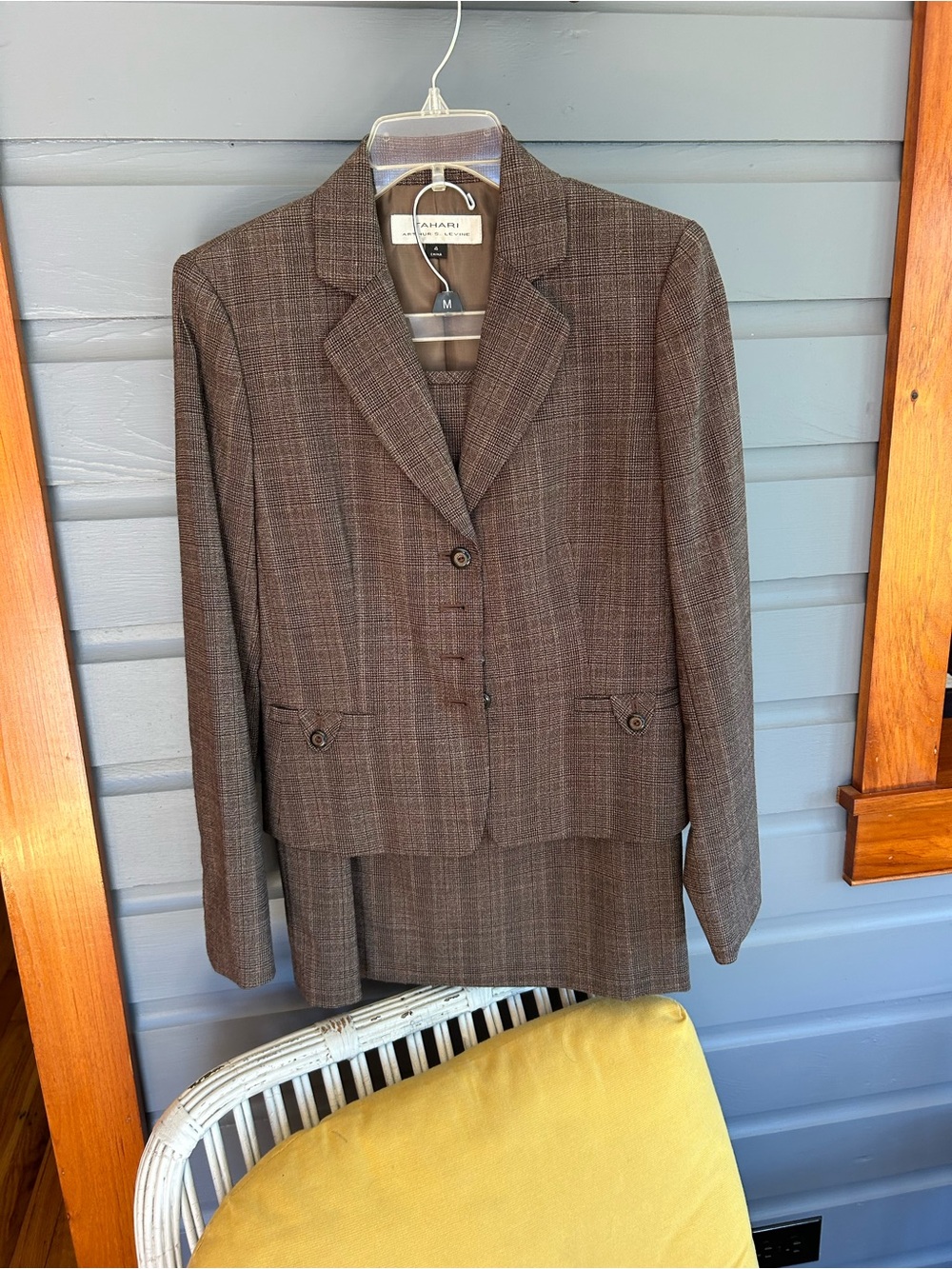 Tahari ASL Brown Plaid Women's Two-Piece Suit